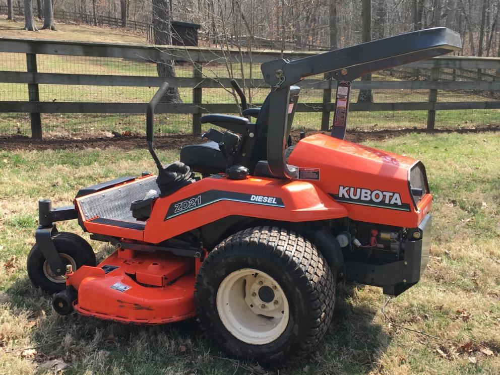 Kubota ZD21 Diesel Zero Turn Mower, Carpentry &amp; Power 