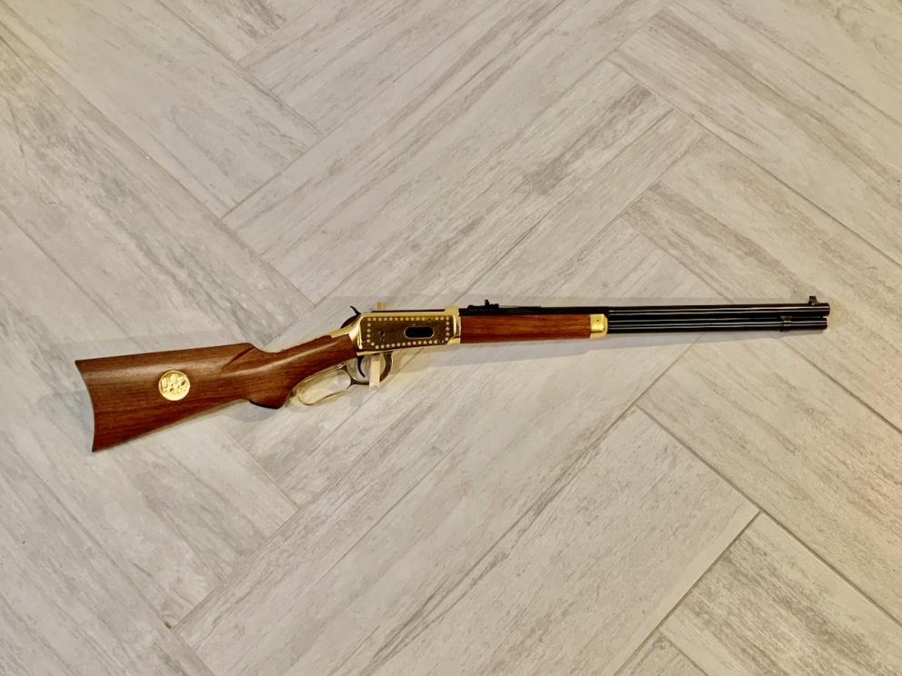 Winchester Model 94 30-30 Win. Lone Star Commemorative Lever Action Rifle, Brass Plating, Sn. LS4568, very clean firearm with no visible rust